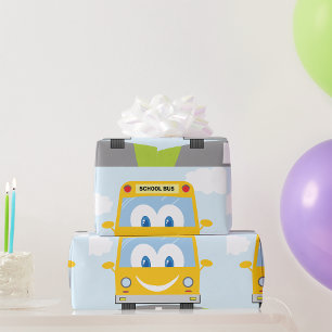 Papier Cadeau Bus Scolaire Heureux