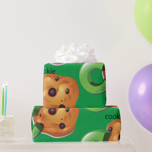 Papier Cadeau C est pour Cookie Alphabet Letter Chocolate Chip