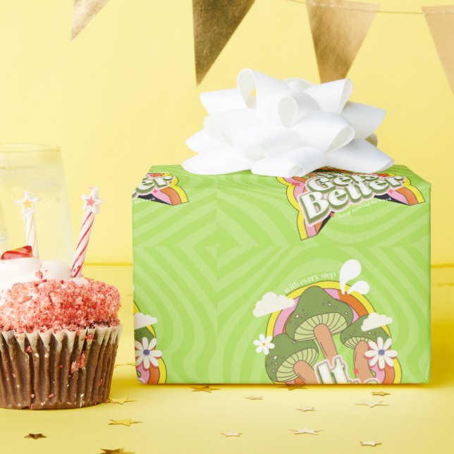 Papier Cadeau Ça devient mieux | Personnalisation de Good Vibes  (Fête d'anniversaire)