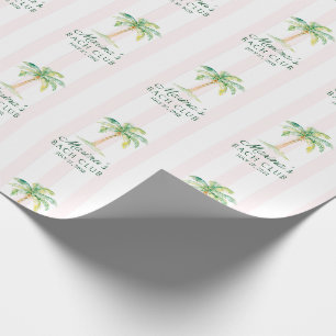 Papier Cadeau Cabana Rose Rayures Palm Bach Club Enterrement de