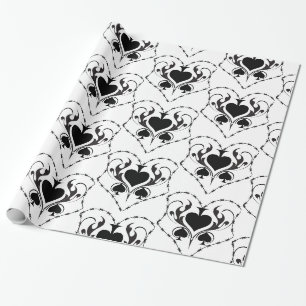Papier Cadeau Câble Barbelé Coeur Black Spades Thunder_Cove