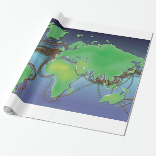 Papier Cadeau Câbles mondiaux - Câbles sous-marins
