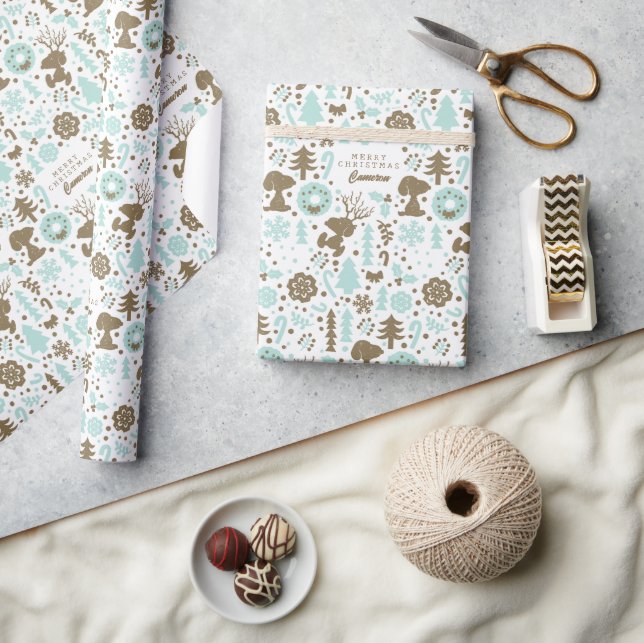 Papier Cadeau cacahuètes | Snoopy Frosty Motif de Noël (Artisanat)