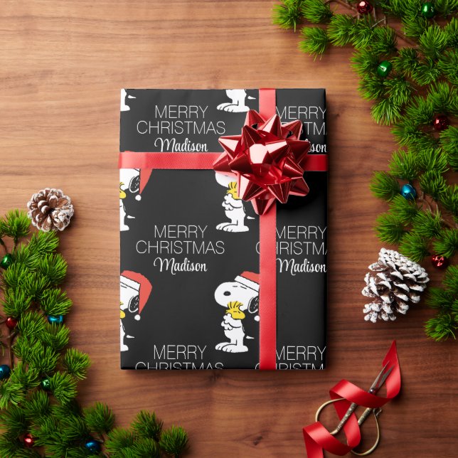 Papier Cadeau cacahuètes | Snoopy & Woodstock | Ajouter Votre No (Cadeau de vacances)