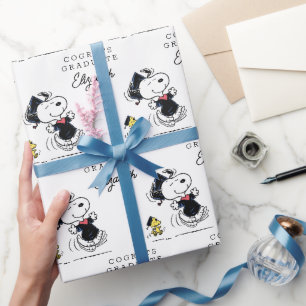 Papier Cadeau cacahuètes Snoopy & Woodstock Congrats Grad