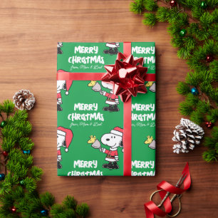 Papier Cadeau cacahuètes Snoopy & Woodstock Ho Ho Ajouter Vo