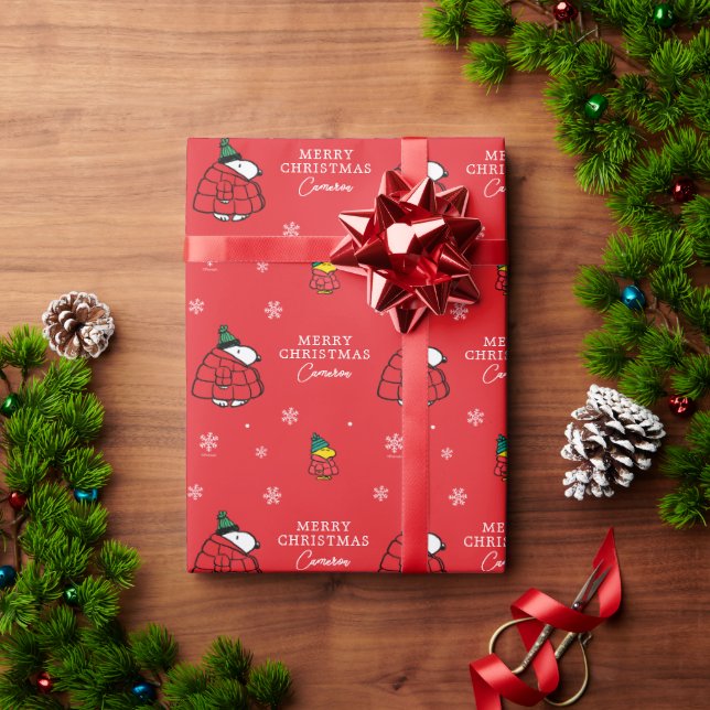 Papier Cadeau cacahuètes | Veste Snoopy Red Puffer (Cadeau de vacances)