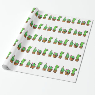 Papier Cadeau Cactus cactées succulentes du sud-ouest 