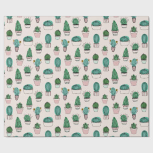 Papier Cadeau Cactus Cactus Succulent Plante Motif
