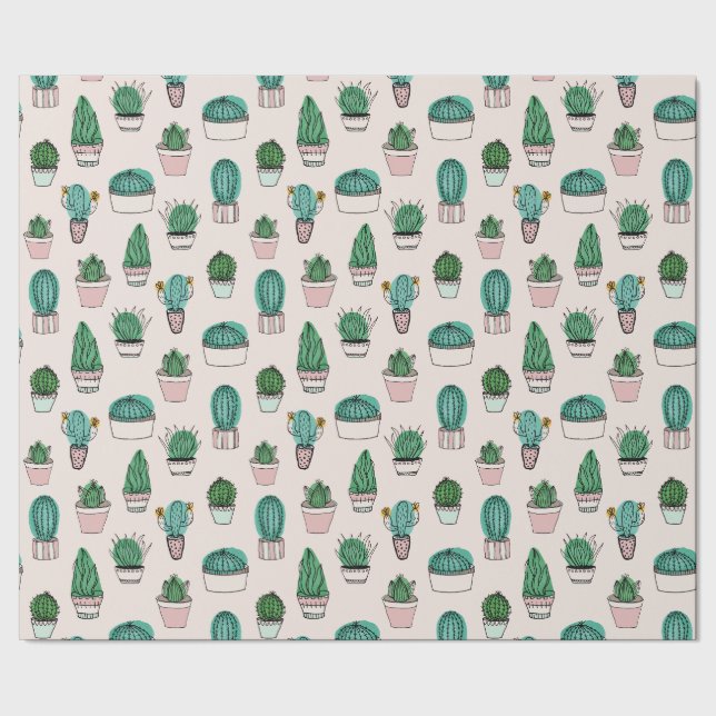 Papier Cadeau Cactus Cactus Succulent Plante Motif (Couture)