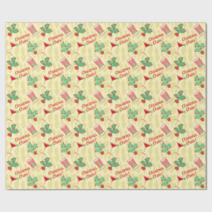 Papier Cadeau Cactus de Noël Couple Personnalisé