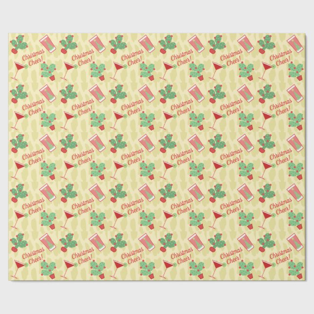 Papier Cadeau Cactus de Noël Couple Personnalisé (Couture)