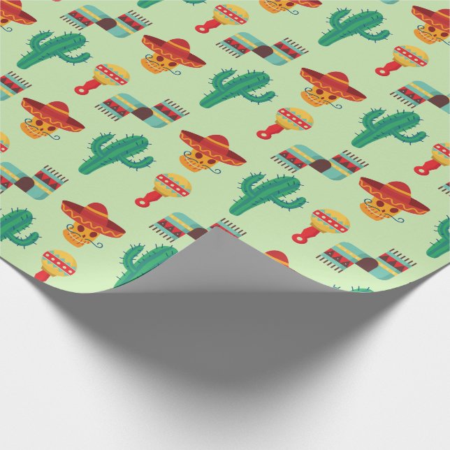 Papier Cadeau Cactus mexicain et Sombrero Motif (Coin)
