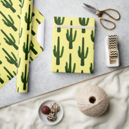 Papier Cadeau Cactus moderne Jaune et vert