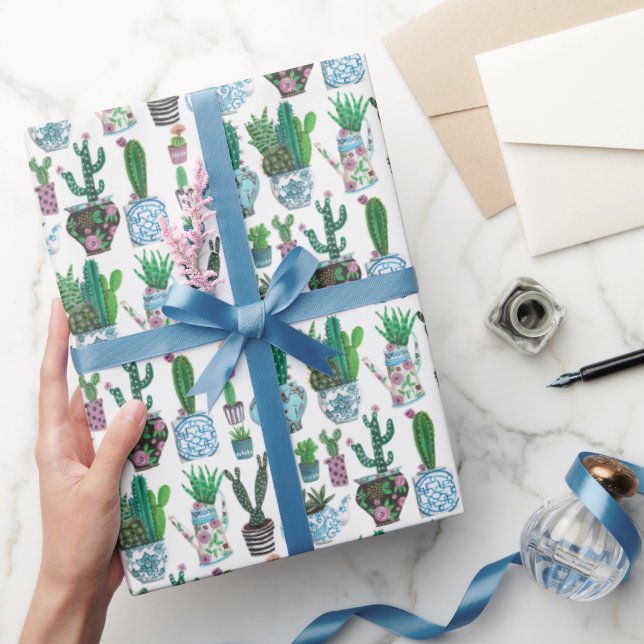 Papier Cadeau Cactus Ouest | Anniversaire | Papier d'enrobage (Cadeaux)