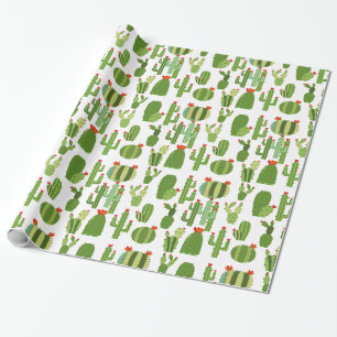 Papier Cadeau Cactus Plantes à fleur rouge agité Thunder_Cove