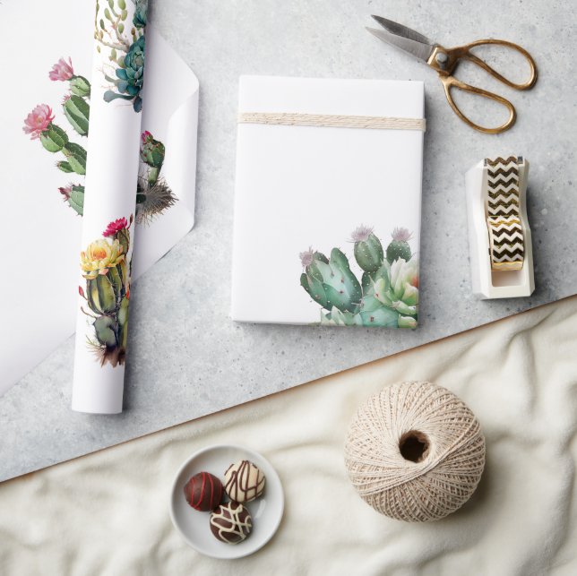 Papier Cadeau Cactus Succulent  (Artisanat)