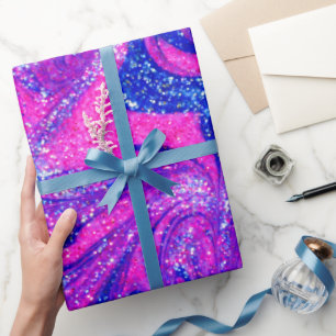 Papier Cadeau Cadeau abstrait moderne rose 