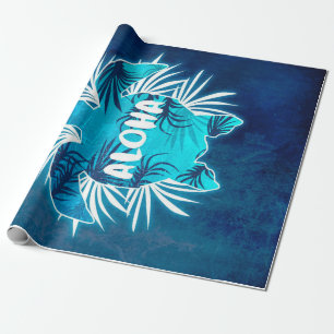 Papier Cadeau Cadeau Aloha Sea Turtle   Tortue mignonne pour Noë