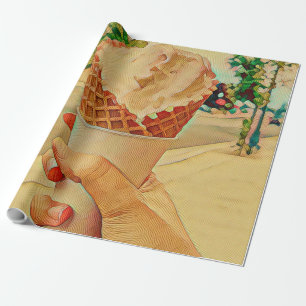 Papier Cadeau Cadeau amoureux de crème glacée