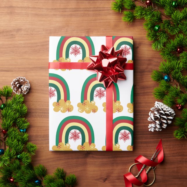 Papier Cadeau Cadeau Arc-en-ciel Noël mignon (Cadeau de vacances)