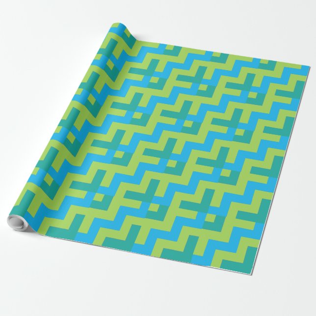 Papier Cadeau Cadeau Chic : Émeraude, Turquoise, Vert néon (Déroulé)