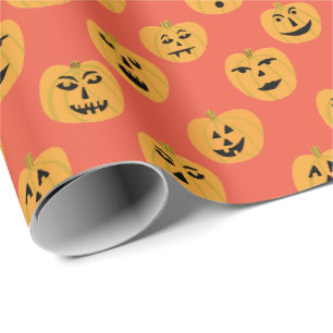 Papier Cadeau Cadeau CITROUILLE Jack-O-Lantern Halloween Motif