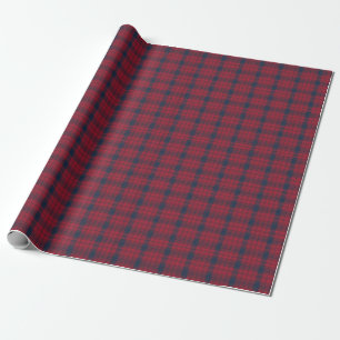 Papier Cadeau Cadeau classique Crimson et Marine bleu Tartan Pla