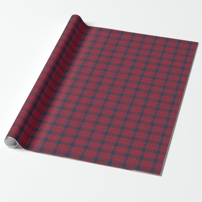 Papier Cadeau Cadeau classique Crimson et Marine bleu Tartan Pla (Déroulé)