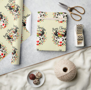 Papier Cadeau cadeau dalmate de noël