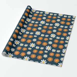 Papier Cadeau Cadeau d'anniversaire Baisy orange et blanc