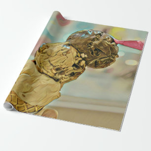 Papier Cadeau Cadeau d'anniversaire de crème glacée