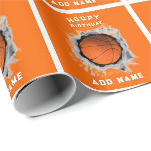 Papier Cadeau Cadeau d'anniversaire personnalisé de basket-ball