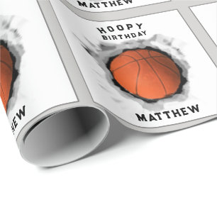 Papier Cadeau Cadeau d'anniversaire personnalisé de basket-ball