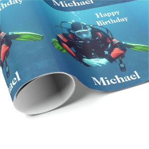Papier Cadeau Cadeau d'anniversaire personnalisé par plongée à