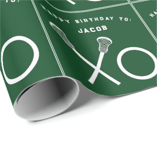 Papier Cadeau Cadeau d'anniversaire pour Lacrosse Sport