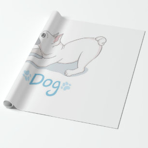 Papier Cadeau Cadeau de chien mignon Chien drôle avec papillon