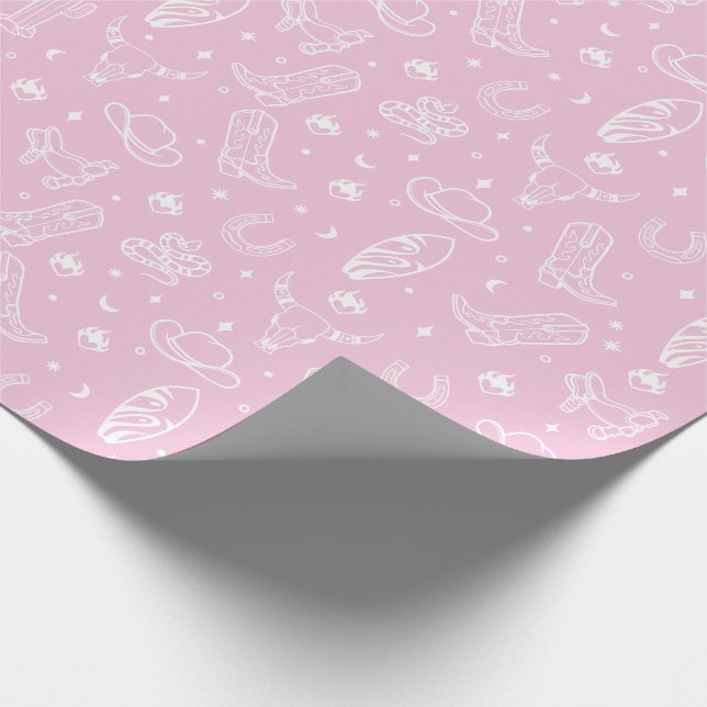 Papier Cadeau Cadeau de cow-girl rose (Coin)