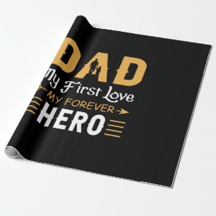 Papier Cadeau Cadeau de grand-père   Papa mon héros pour toujour