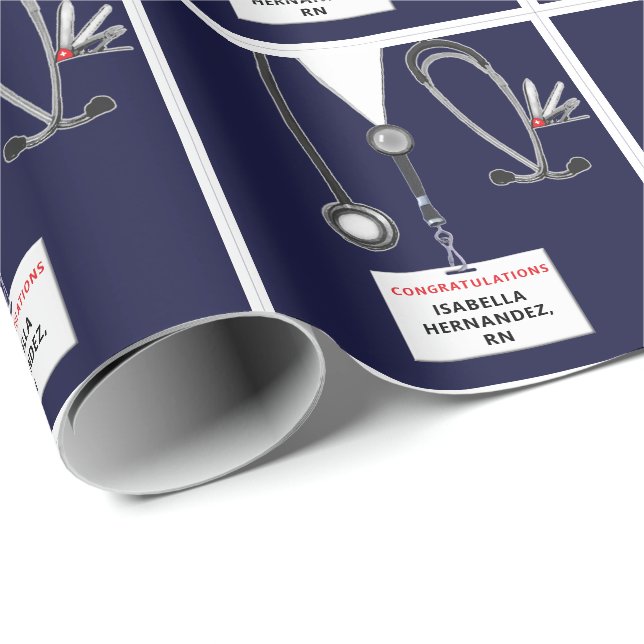 Papier Cadeau Cadeau de la fête de graduation de l'infirmière (Coin rond)