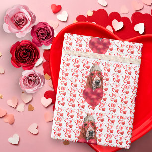 Papier Cadeau Cadeau de la Saint-Valentin pour amateur de Basset
