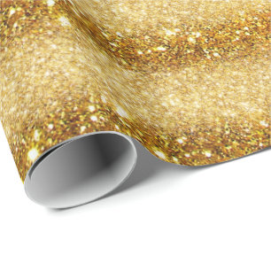 Papier Cadeau Cadeau de luxe Parties scintillant d'or populaire