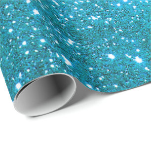 Papier Cadeau Cadeau de luxe Populaire Blue Gold Parties scintil