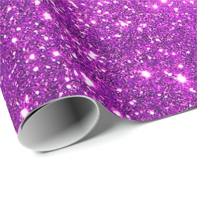 Papier Cadeau Cadeau de luxe Populaire Purple Gold Parties scint (Coin rond)