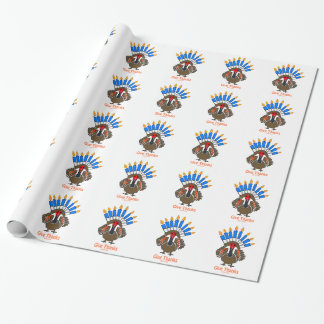 Papier Cadeau Cadeau de menorah de dinde de Thanksanukkah