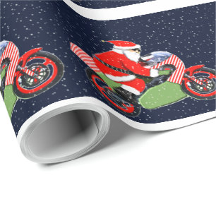 Papier Cadeau Cadeau de motard de moto de Noël