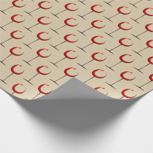 Papier Cadeau Cadeau de motif de verre à vin rouge moderne 