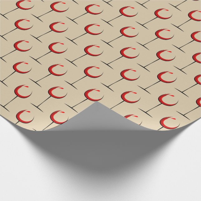 Papier Cadeau Cadeau de motif de verre à vin rouge moderne  (Coin)