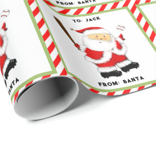 Papier Cadeau Cadeau de Noël de baseball personnalisé