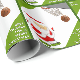 Papier Cadeau Cadeau de Noël de basket-ball personnalisé